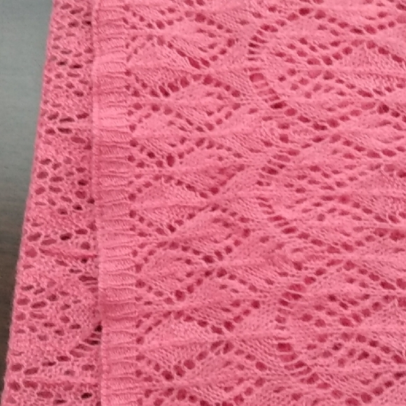 Enzo Mantovani Wool Cashmere Pink Knitted Crochet Scarf wrap - Picture 10 of 13